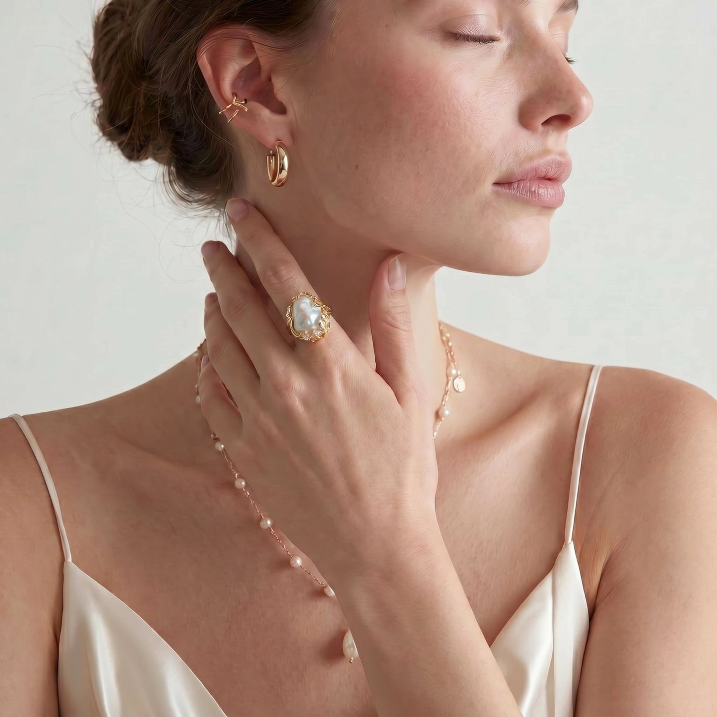 Baroque Pearl Crown Ring | Anniro