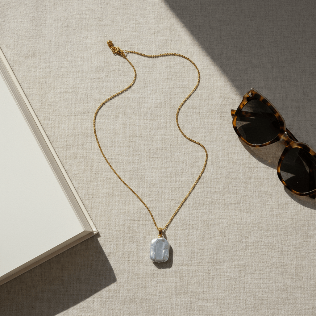 Baroque Pearl Pendant Necklace | Anniro - 14K Gold Plated Necklaces | ANNIRO Jewelry