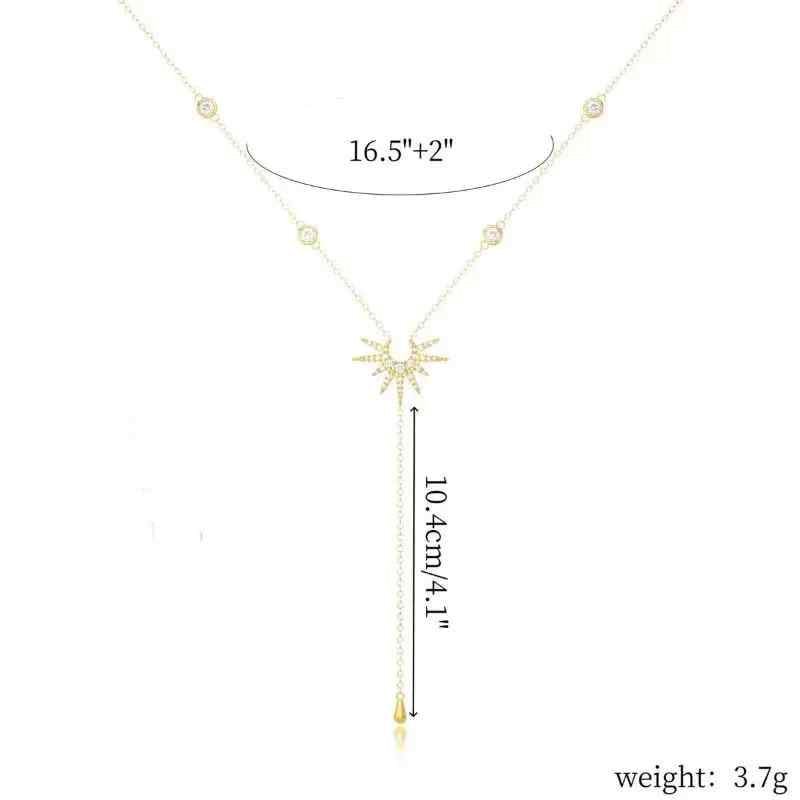 Summer Beach Goddess Y-Shaped Tassel Fashion Necklace | Anniro - 14K Gold Plated Necklaces | ANNIRO Jewelry