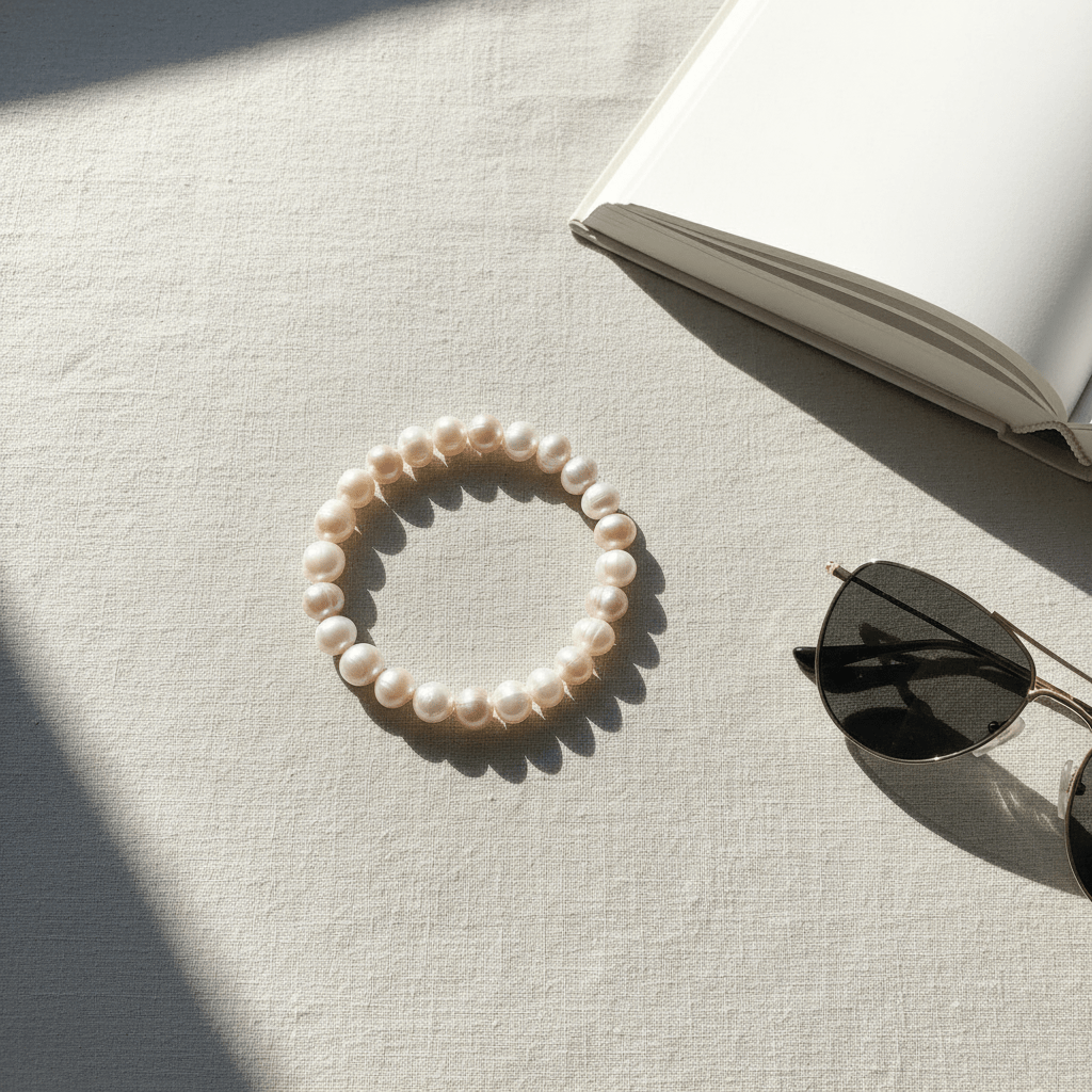 Mixed Pearl Stretch Bracelet | Anniro - 14K Gold Plated Bracelets | ANNIRO Jewelry