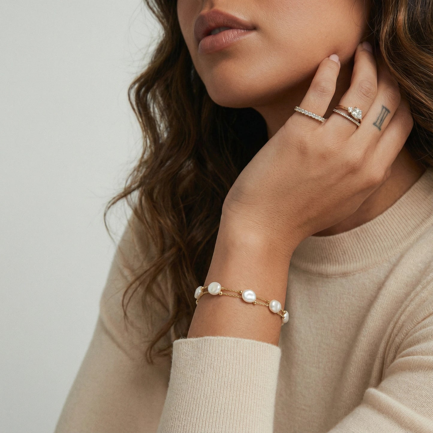 Baroque Pearl Layered Bracelet | Anniro