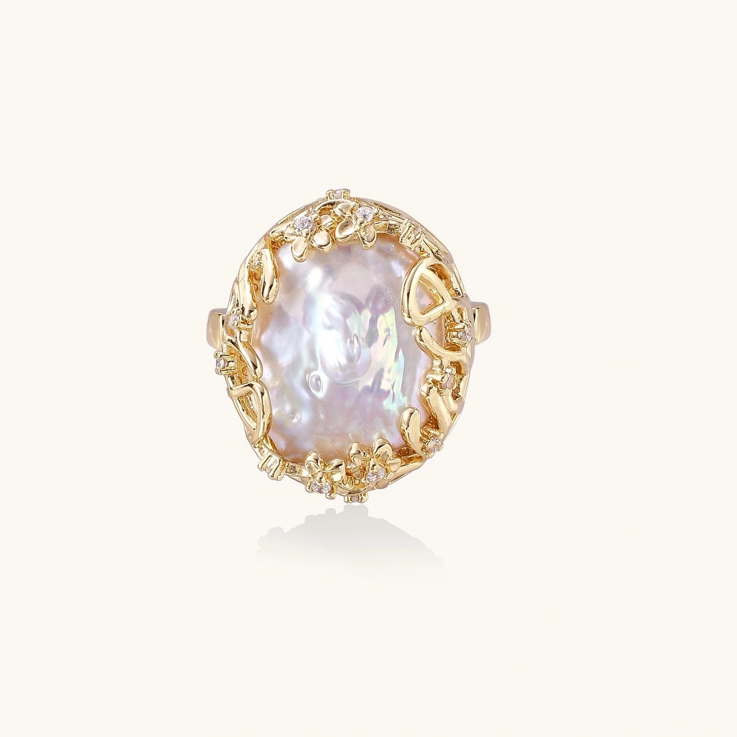 Baroque Pearl Crown Ring | Anniro