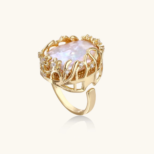 Baroque Pearl Crown Ring | Anniro