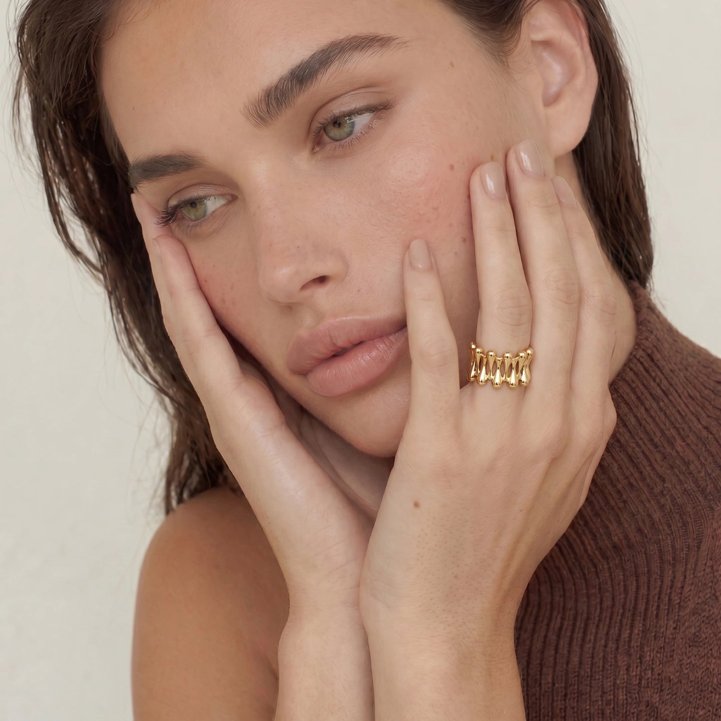 Golden Rope Sculpture Ring | Anniro