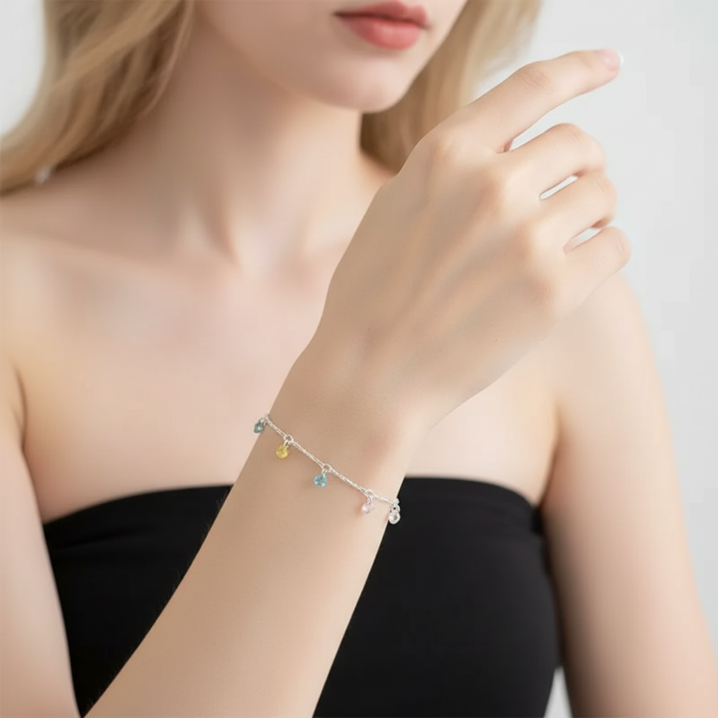 Colorful Zirconia Bracelet - Model Shot