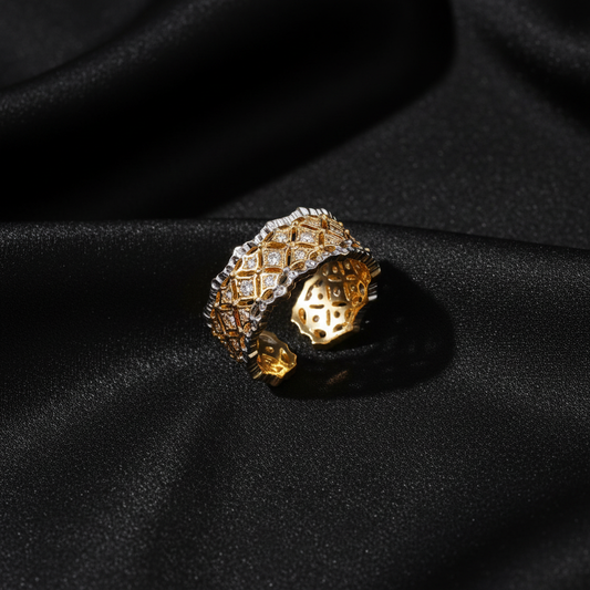 Lattice Luxe Ring - Black Silk