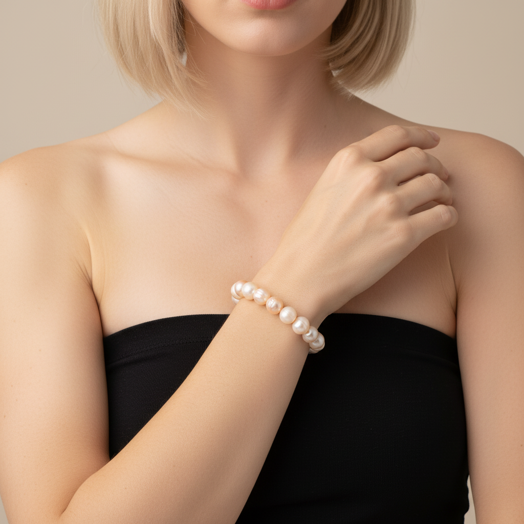 Mixed Pearl Stretch Bracelet - Freshwater Pearl Bracelet | ANNIRO Jewelry
