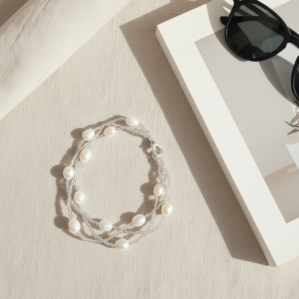 Hand-Woven Pearl Bracelet - Freshwater Pearl Bracelet | ANNIRO Jewelry
