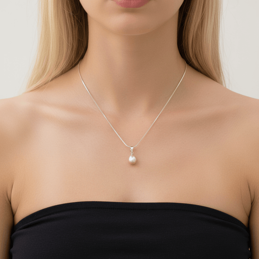 Pinkish-purple pearl pendant necklace | Anniro - 14K Gold Plated Necklaces | ANNIRO Jewelry
