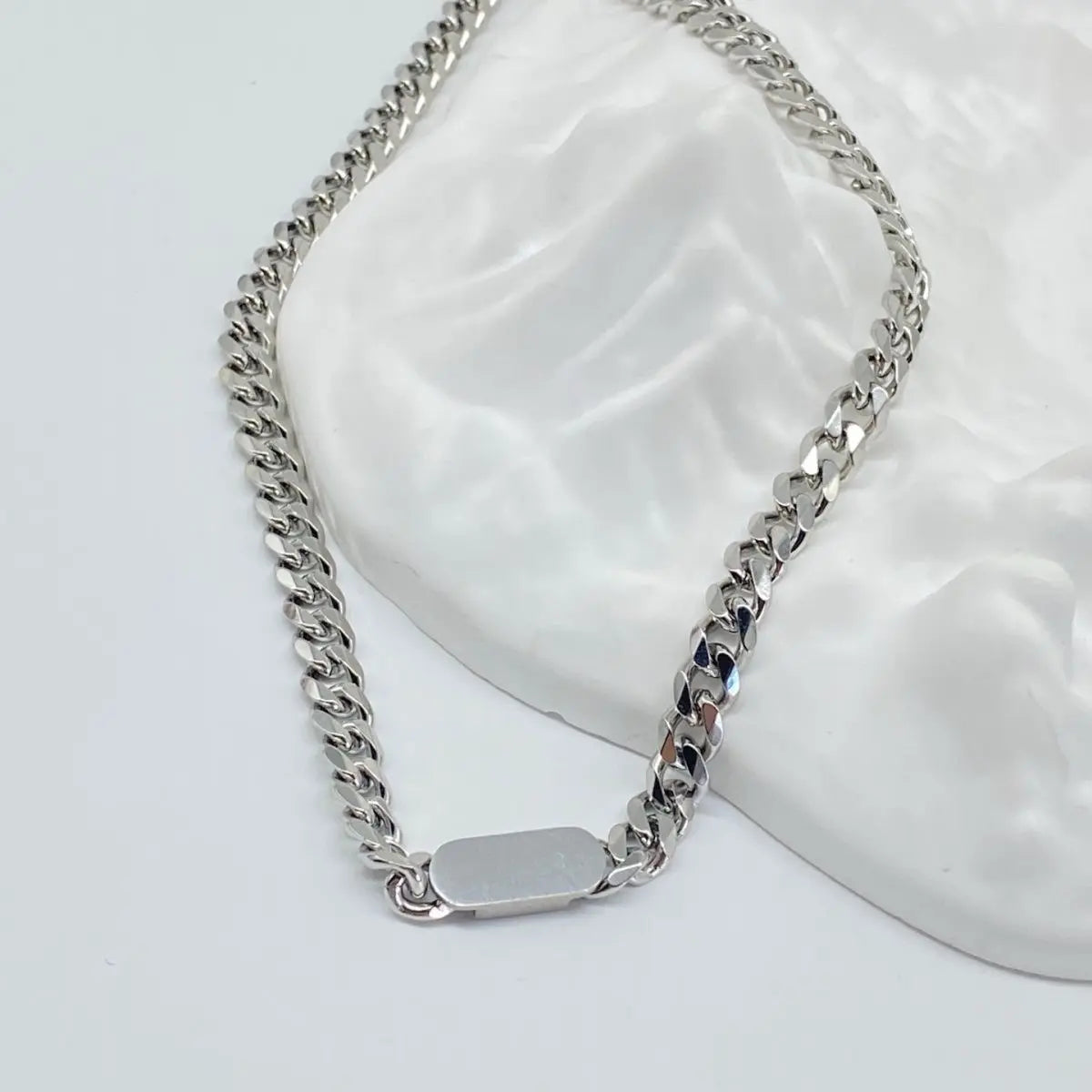 Cuban Link ID Chain Necklace - Titanium Steel Necklace | ANNIRO Jewelry