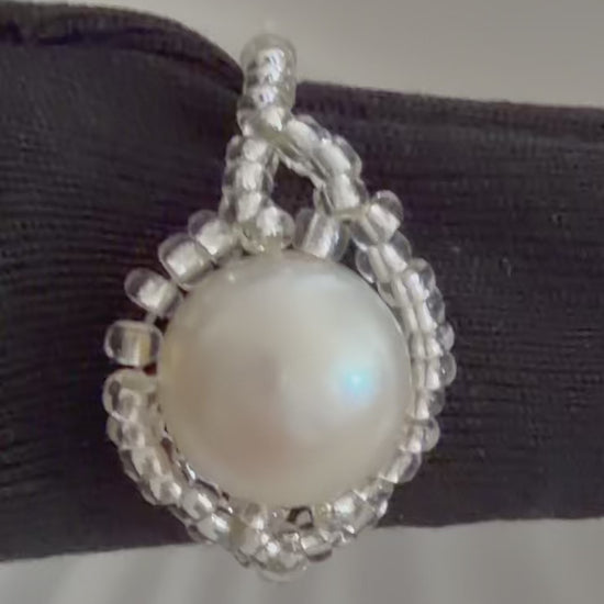 Hand-Woven Pearl Ring - Freshwater Pearl Ring | ANNIRO Jewelry