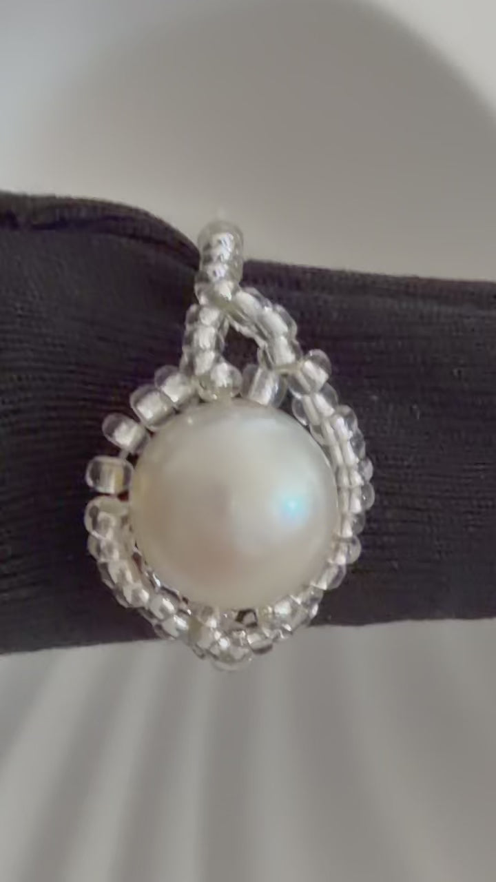 Hand-Woven Pearl Ring - Freshwater Pearl Ring | ANNIRO Jewelry