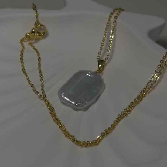 Baroque Pearl Pendant Necklace - 14K Gold Plated Necklace | ANNIRO Jewelry