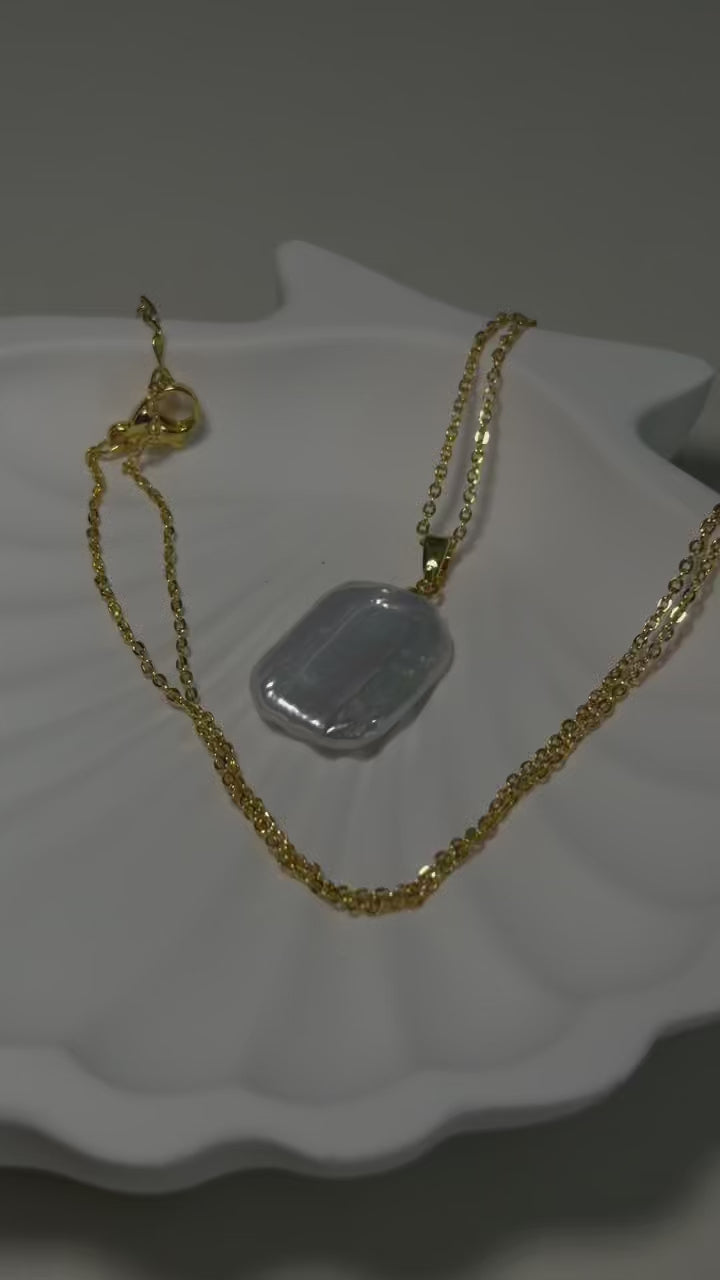 Baroque Pearl Pendant Necklace - 14K Gold Plated Necklace | ANNIRO Jewelry
