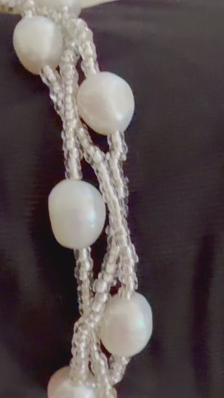 Hand-Woven Pearl Bracelet - Freshwater Pearl Bracelet | ANNIRO Jewelry